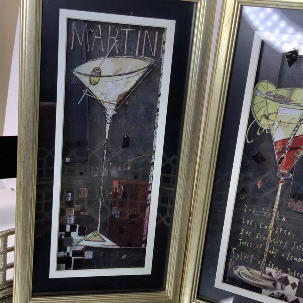 Tiki Bar Framed Picture Art Glass Lot 3 #N1 - Picture 2 of 7